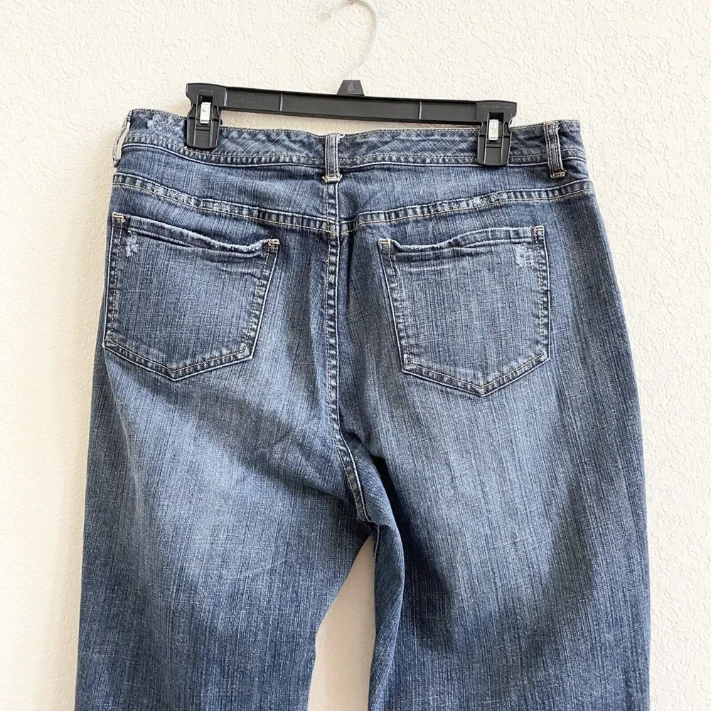 Chico's Platinum Sz 2‎ /12 Regular Bootcut Mid Rise Pockets Jeans